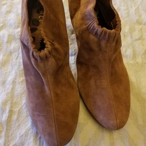 SAM EDELMAN TAN SUEDE HEEL BOOTIES sz 10